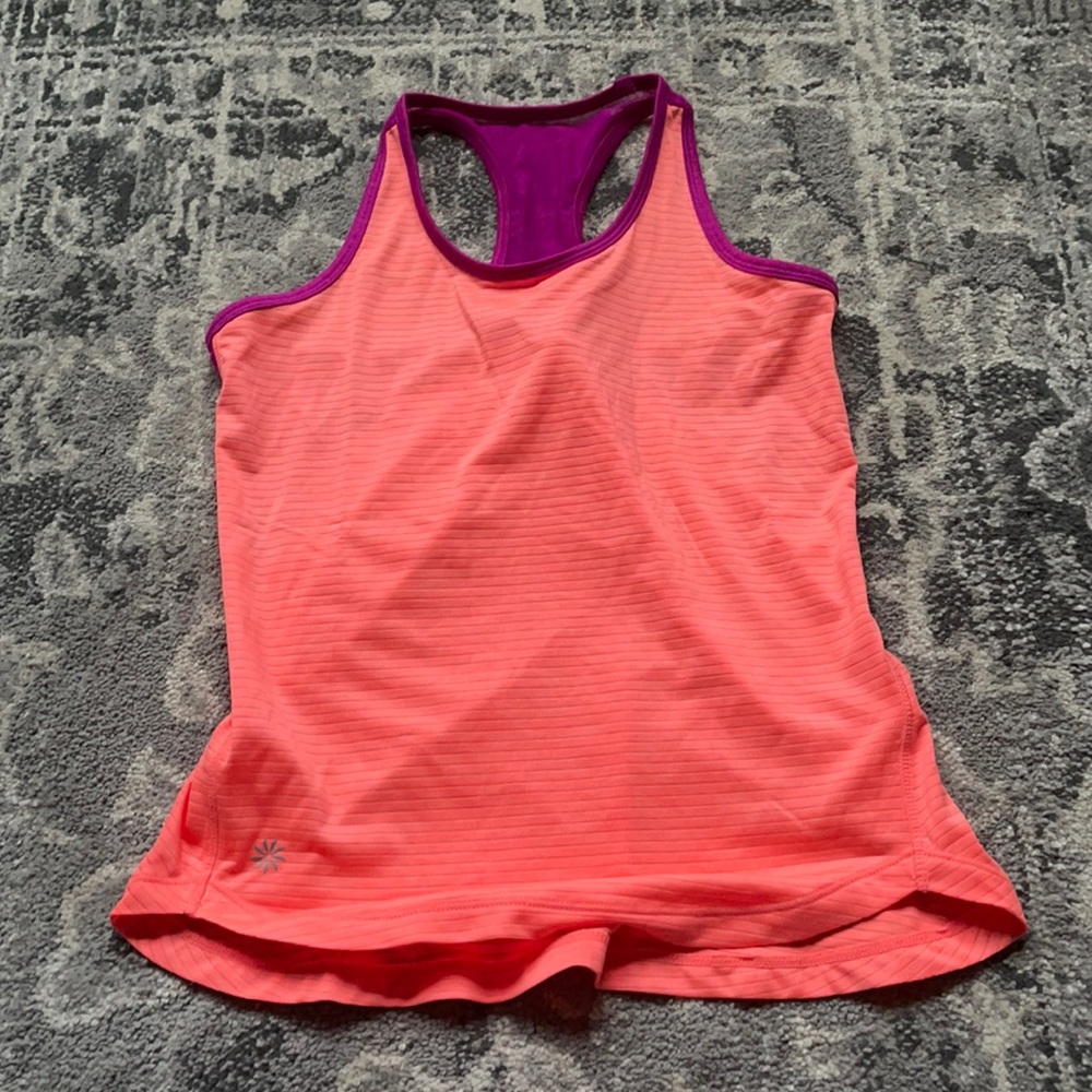 athleta girl, size small, coral and purple tank